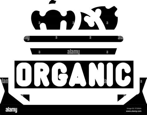 Organic Produce Green Living Glyph Icon Vector Illustration Stock