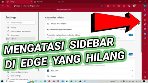 mengatasi sidebar  layar microsoft edge  hilangtidak