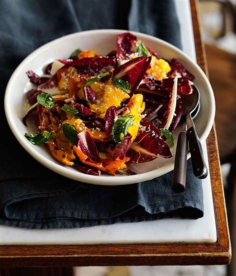 Australian Gourmet Traveller Recipe For Roast Pumpkin With Radicchio