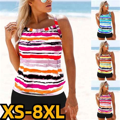Ba Ador Tankini Con Estampado Para Mujer Conjunto De Bikini Retro Ropa De Playa Traje De