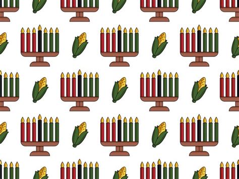 Premium Vector Kwanzaa Seamless Pattern Background In Modern Flat Style With Kinara Candle