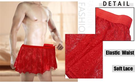 Men S Sissy Skirt Low Rise G String Thong Bikini Briefs Mesh Lace Pouch Panties Crossdressing