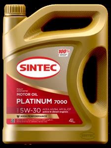 SINTEC Platinum 7000 5W-30 (SL/CF | A3/B4) синт 4л — Сеул-Авто