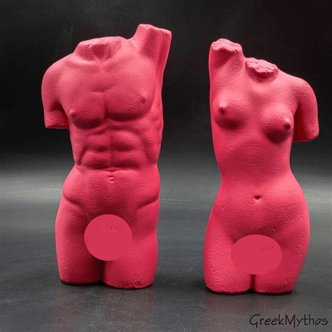 Set Male And Female Nude Body Torso Statues Naked Body Ancient