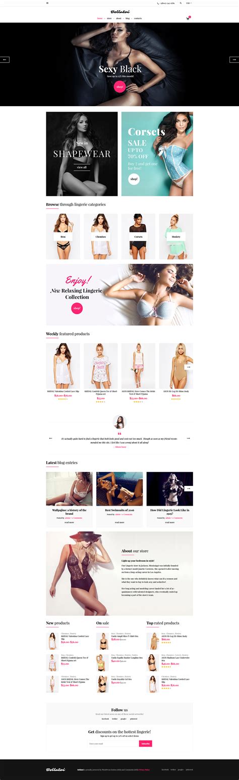 Lingerie Responsive Woocommerce Theme On Behance
