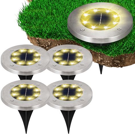 Lampa WBIJANA Solarna Ogrodowa LED Najazdowa Gruntowa PODJAZD Lampki 4x