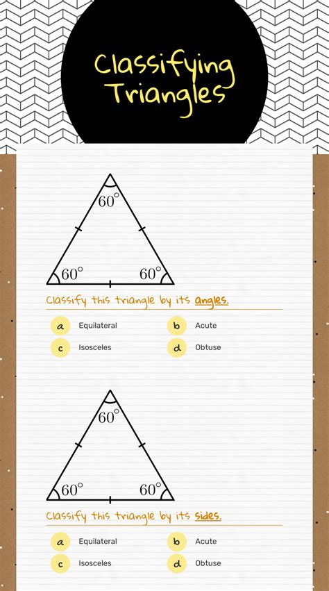 Classifying Triangles Interactive Worksheet By Jordan Myers Wizerme