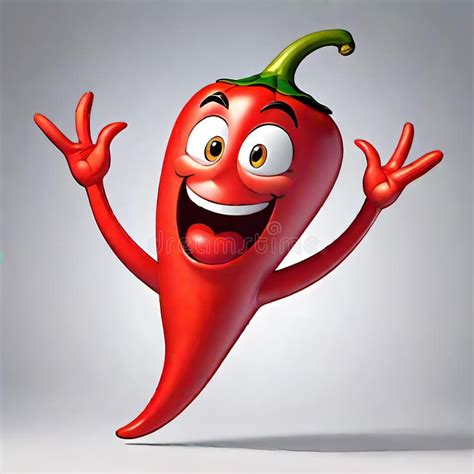 Red Hot Pepper Vegetable Spice Smiling Face Stock Illustration Illustration Of Comic Cartoon