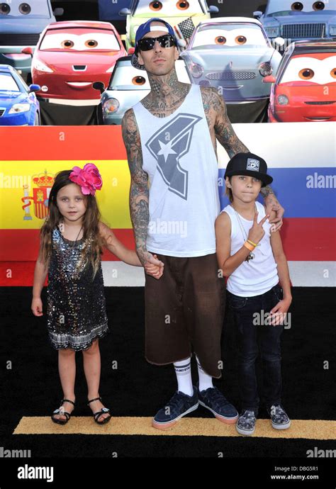 Travis Barker And His Children The Los Angeles Premiere Of Cars 2