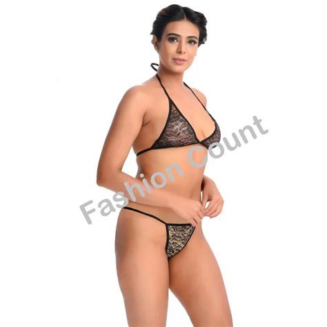 Nylon Plain Fashion Count Black Women Lingerie Set At Rs Set In New Delhi