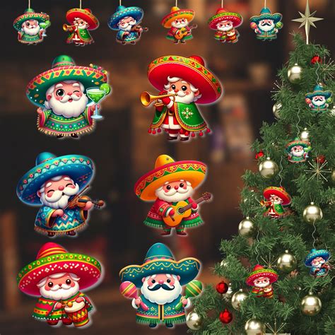 Amazon.com: 12 Pcs Mexican Christmas Ornaments Set, Feliz Navidad