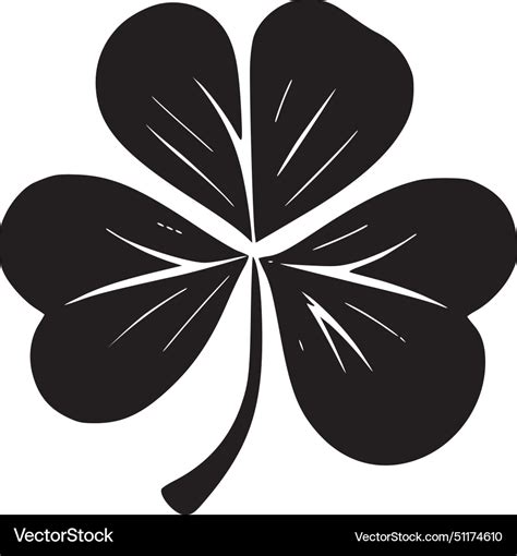 Four leaf clover - black and white isolated icon Vector Image