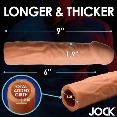 Jock Extra Long Penis Extension Sleeve Caramel Sex Toy HotMovies