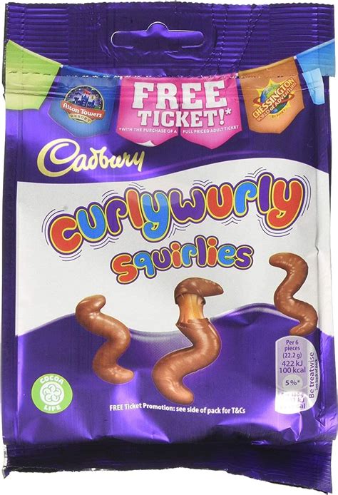 Cadbury Curly Wurly Squirlies Chocolate Bag 95 g - Pack of 10 : Amazon ...