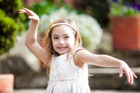 Sweet Six Years Old Blonde Girl Outdoors Stock Image Image Of Happiness White 277664751