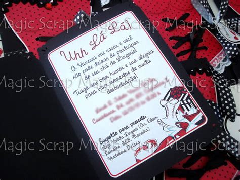 Convite Chá de Lingerie no Elo Afeto e Letras Por Gabriella dos Santos e Veronica FE E