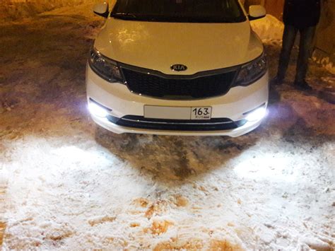 Туманки ПТФ вместо ДХО киа рио 2015.Установка. — KIA Rio (3G), 1,4 л ...