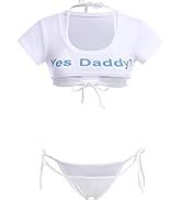 Amazon Abafip Womens Micro Tanning Bikini Kawaiii Japanese Anime Lingerie Set Cute Stripe