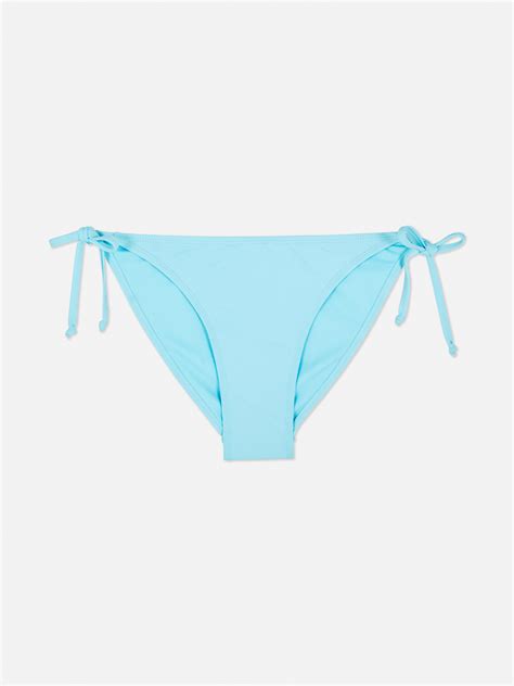 Womens Light Blue Tie Side Bikini Bottoms Primark