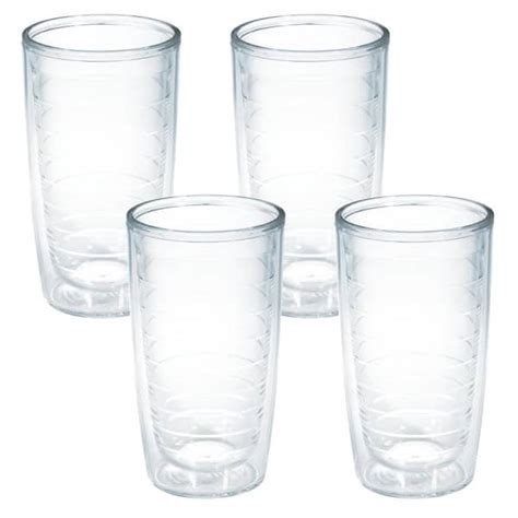 Tervis Clear Plastic 16 Oz 4 Pack Double Walled Insulated Tumbler No Lid 1005763 The Home Depot