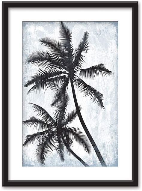 Amazon Wall Framed Wall Art Palm Trees On Retro Style