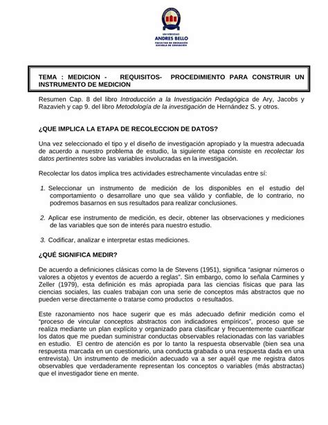 PDF TEMA MEDICION REQUISITOS PROCEDIMIENTO Mey Cl Apuntes