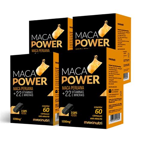 Kit 4 Maca Peruana Power 22 Vitaminas e Minerais 60 Cáps Maxinutri