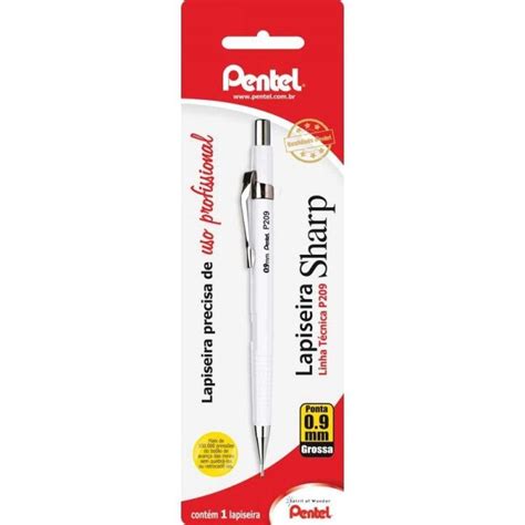 LAPISEIRA 0 9 SHARP BRANCO BLISTER PENTEL REF P209 W BRANCO 1