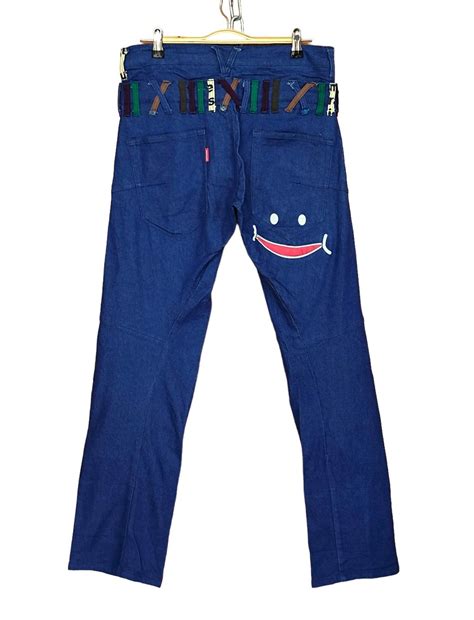 If Six Was Nine Up Smile Double Waist Denim Pants Y2k Streetwear Grailed
