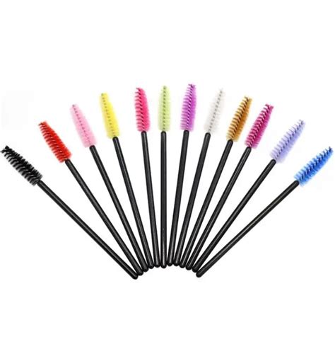 50pcs Disposable Micro Eyelashes Brushes Mascara Wands Applicator Wand