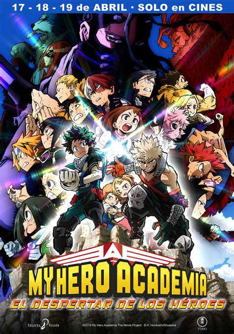 Cartel Oficial De Cines De My Hero Academia El Despertar De Los H Roes