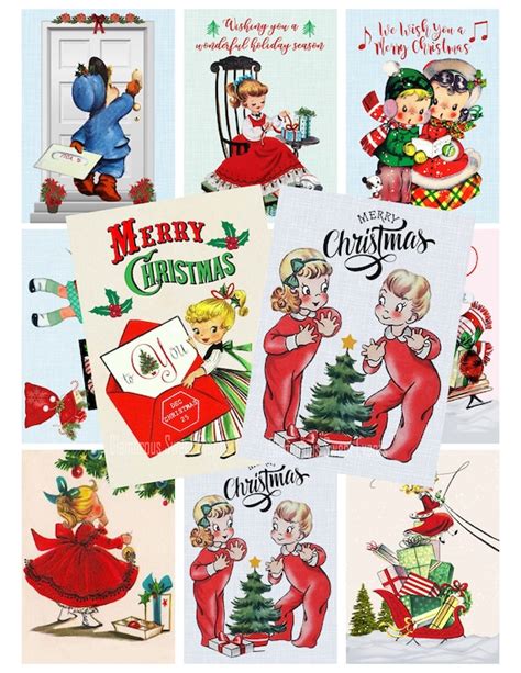 INSTANT DOWNLOAD Vintage Christmas Cards Retro Christmas - Etsy