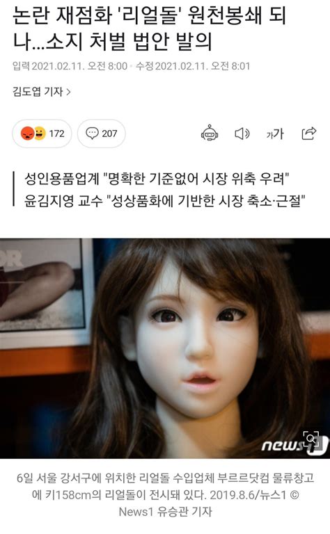 리얼돌은 성상품화 강간 예비훈련 처벌법안 발의 포텐 터짐 최신순 에펨코리아