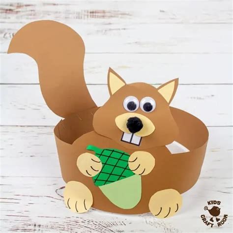 Printable Squirrel Hat Craft Kids Craft Room