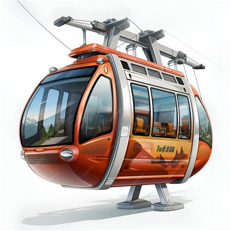 premium photo cable car   mountains cartoon style vector