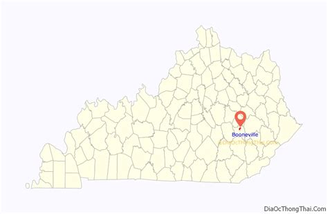 Map of Booneville city, Kentucky