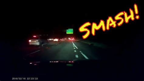 Smashcam Dashcam Captures Multiple Car Accident At Night Youtube