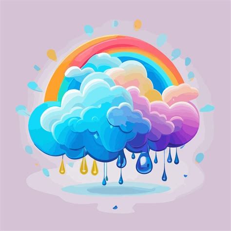 Arc En Ciel Et Nuage Illustration Vectorielle Dans Un Style Plat Sur