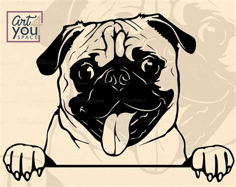 Pug Dog Svg Png Dxf Cricut Clipart Download Vector Printable