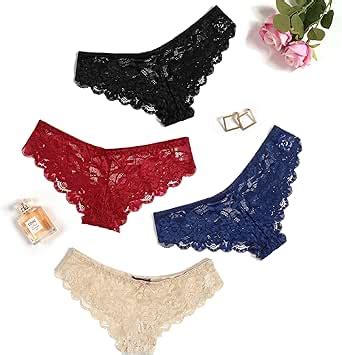 Avidlove Women Sexy Bikini Underwear Pack Lace Tangas Low Waist Lace Panties Multicolor L At