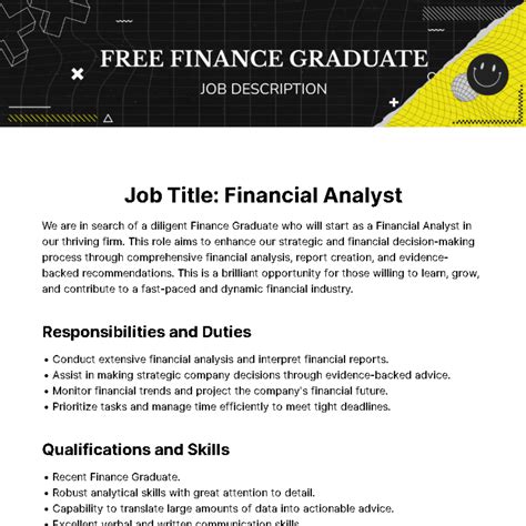 Free Finance Graduate Job Description Template - Edit Online & Download ...