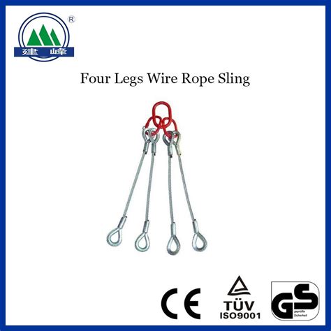 Wire Rope Sling Four Leg With Hooks For General Purpose Overhead