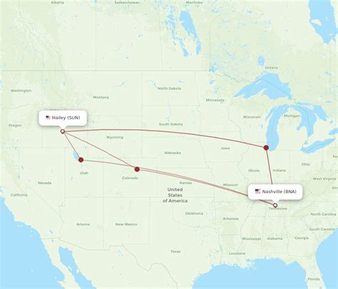 All Flight Routes From Nashville To Sun Valley Bna To Sun Flight Routes