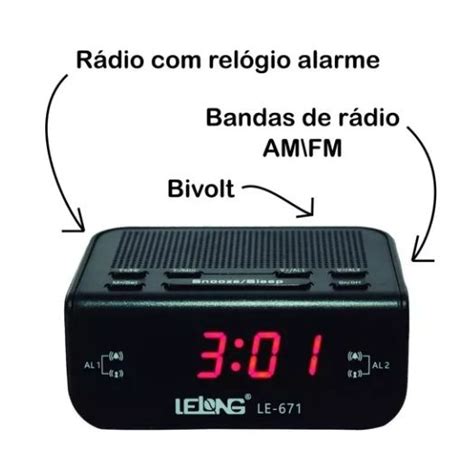 Radio Relogio Despertador Lelong Le Click Importados Eletronicos