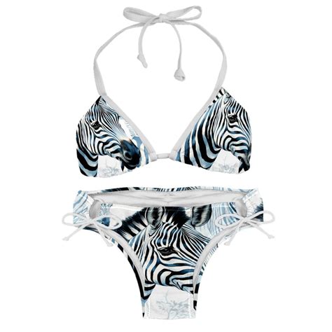 Zebra Detachable Sponge Adjustable Strap Bikini Set Pack For Various Scenes Walmart