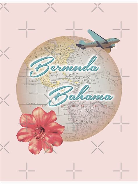 "Bermuda Bahama Beach Boys Kokomo Song Vintage Wold Map Travel" Poster ...