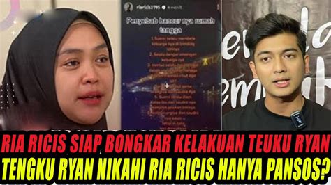 RESMI CERAI RIA RICIS SIAP BONGKAR KELAKUAN TEUKU RYAN TENGKU RYAN