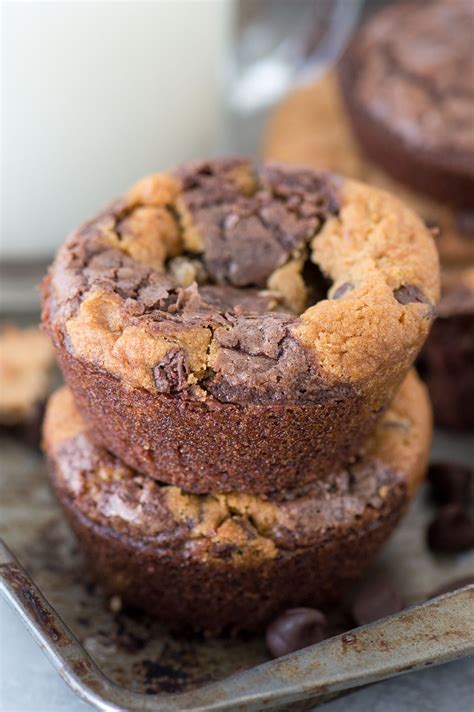 The Easiest Brookie Cups Recipe Its A Brownie And A Cookie Baked In A