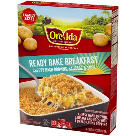 Ore-Ida Cheesy Hash Browns Sausage & Eggs Ready Bake Breakfast, 40 oz ...