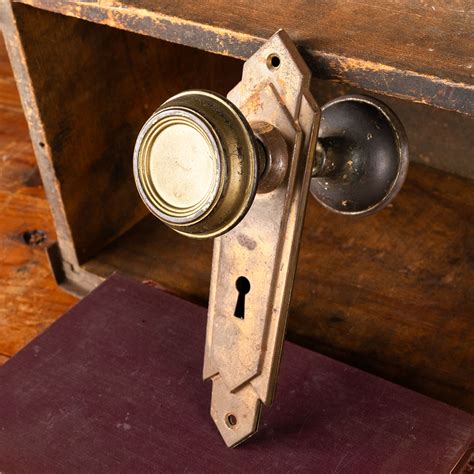 Salvaged Antique Art Deco Door Hardware Set